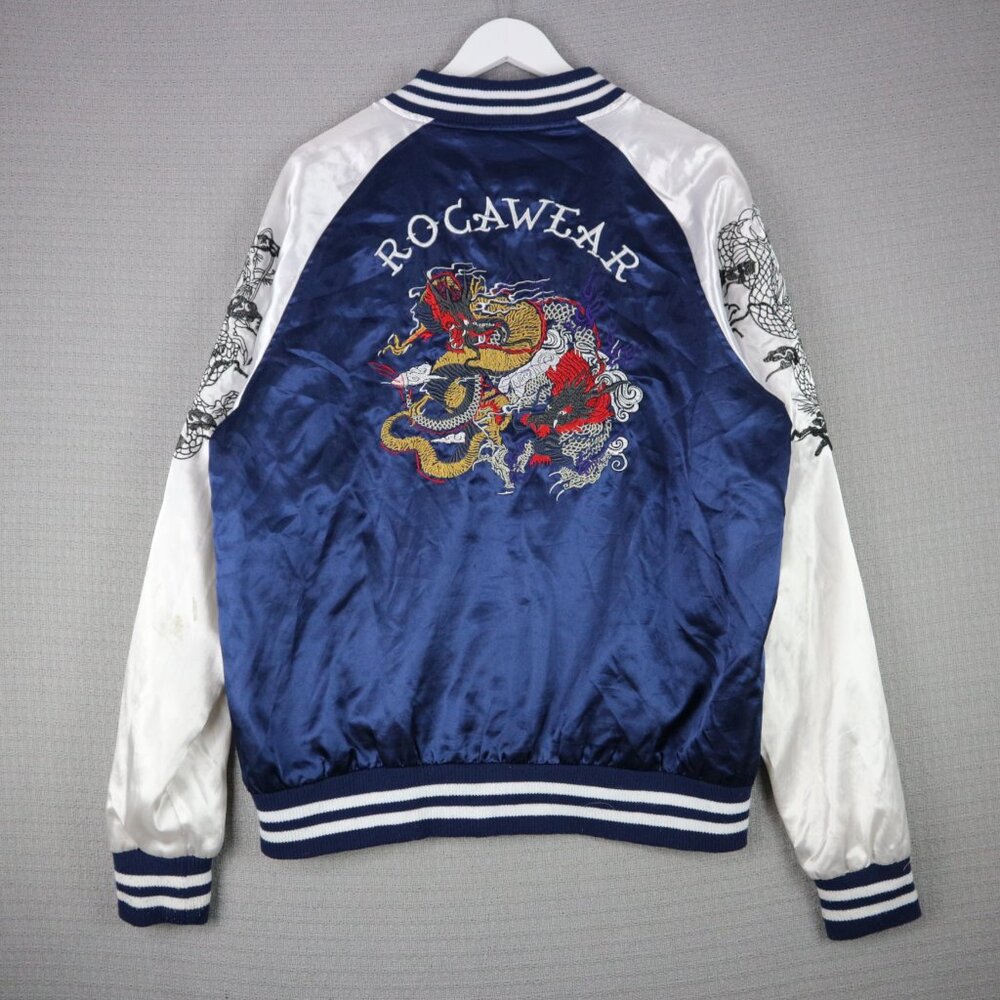 Rocawear Sukajan Bomber Jacket Y2K Streetwear Grail Dragon Tiger Mens Large - Picture 3 of 10